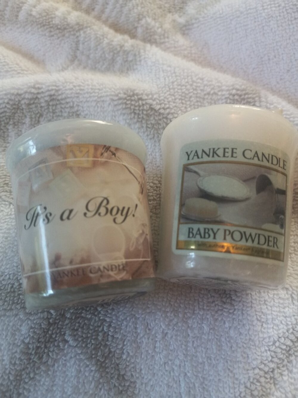 VTG Yankee Candle Votives in Its Boy and Baby Powder (Discontinued)